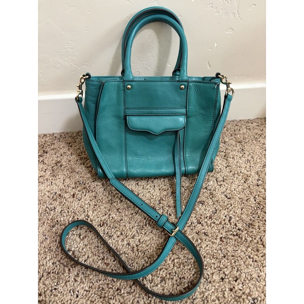 Rebecca Minkoff Mini MAB Azure/Teal Shoulder Bag Crossbody Leather Tote Bag
